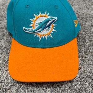 Teal and Orange Cap with Dolphin Logo